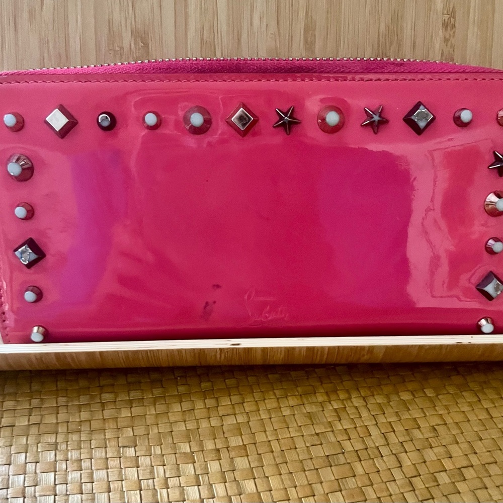 Christian Louboutin Pink Studded Clutch